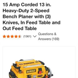 Dewalt DW735 13" planer with Feed Tables and extra blades 
