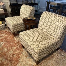 Two Accent Chairs With Accent Table 