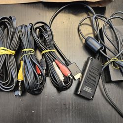 PS2 HDMI adapter + Power Brick + 4 AVI cables