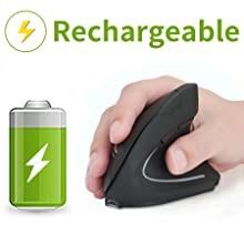 2.4G Wireless Vertical Ergonomic Optical Mouse, 800 / 1200 /1600 DPI, 6 Buttons