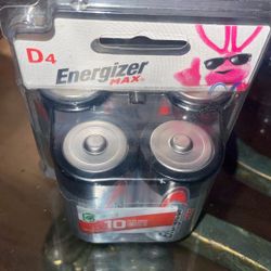 1 Pack - Energizer Max [D4] Batteries 
