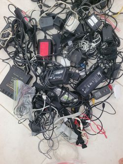 Large Lot of Mixed Cables and Power Adapters