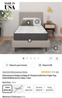Ottomanson 9" Pocket Coil Firm Hybrid Mattress Twin