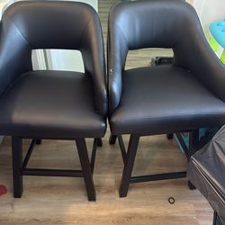 2 Black Bar Stools