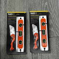 9 in. Aluminum Torpedo Level and Folding Utility Knife Tool Set