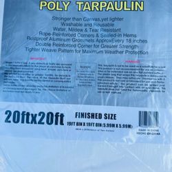 20ft X 20ft Heavy Duty White Tarp (Waterproof) / Lona Impermeable