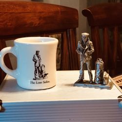 4” Inch Pewter Statue The Line Sailor And a Nice Heavy Mug Price Is For Both