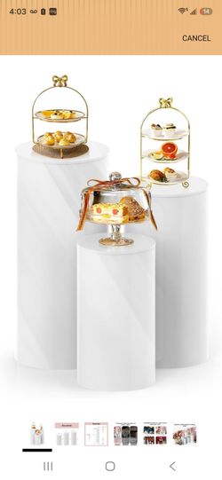 3Pcs Pedestal Stands for Party, Metal Display Plinth Pillars for Wedding
Ceremony Birthday Party Art Decor--35.4''(L),29.5''(M),23.6''(S)