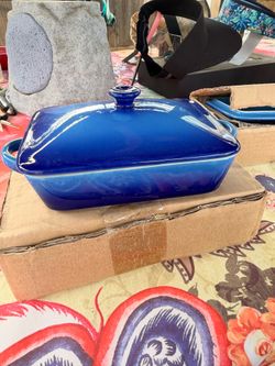 One Mini Blue Casserole lidded Dish