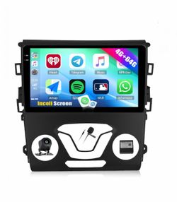 Car Radio Stereo Ford Fusion 2013 2014 2015 2016 Wireless CarPlay Android Auto, 9” Touch Screen Head Units, Backup Camera