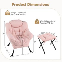 Pink sherpa lazy chair