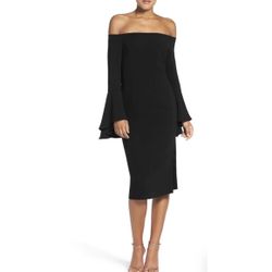 Bardot Solange Black Off-the-Shoulder Dress - Size 6