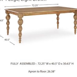 Beautiful Solid Wood Dining Table + 6 Upholstered Chairs (on Casters) – Like New