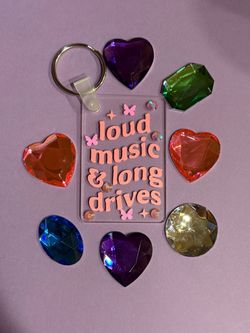 Loud Music & Long Drives Acrylic Keychain