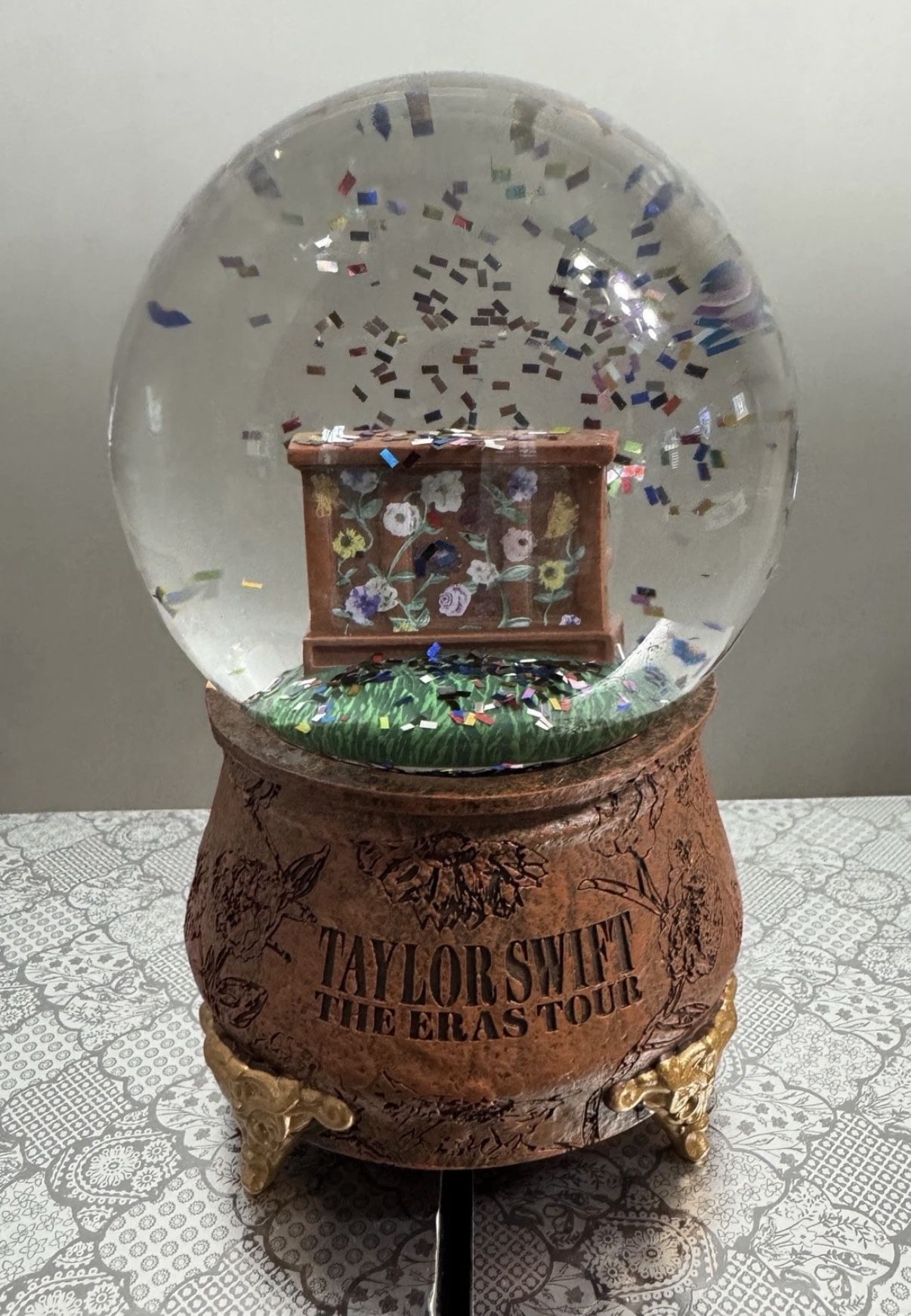 Taylor Swift The Eras Tour Acoustic Piano Snow Globe w/ Confetti & Flower Design