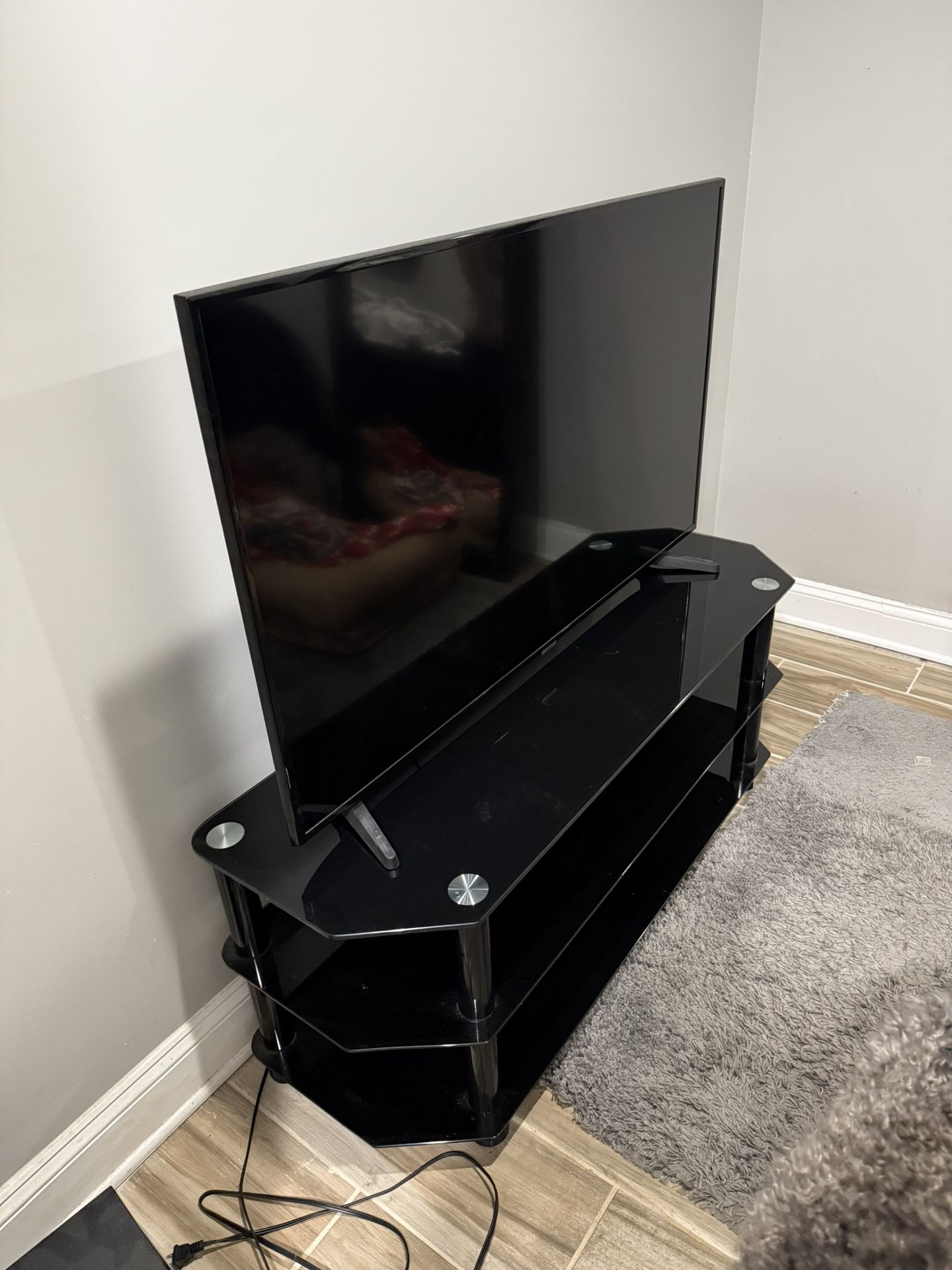 Black TV stand