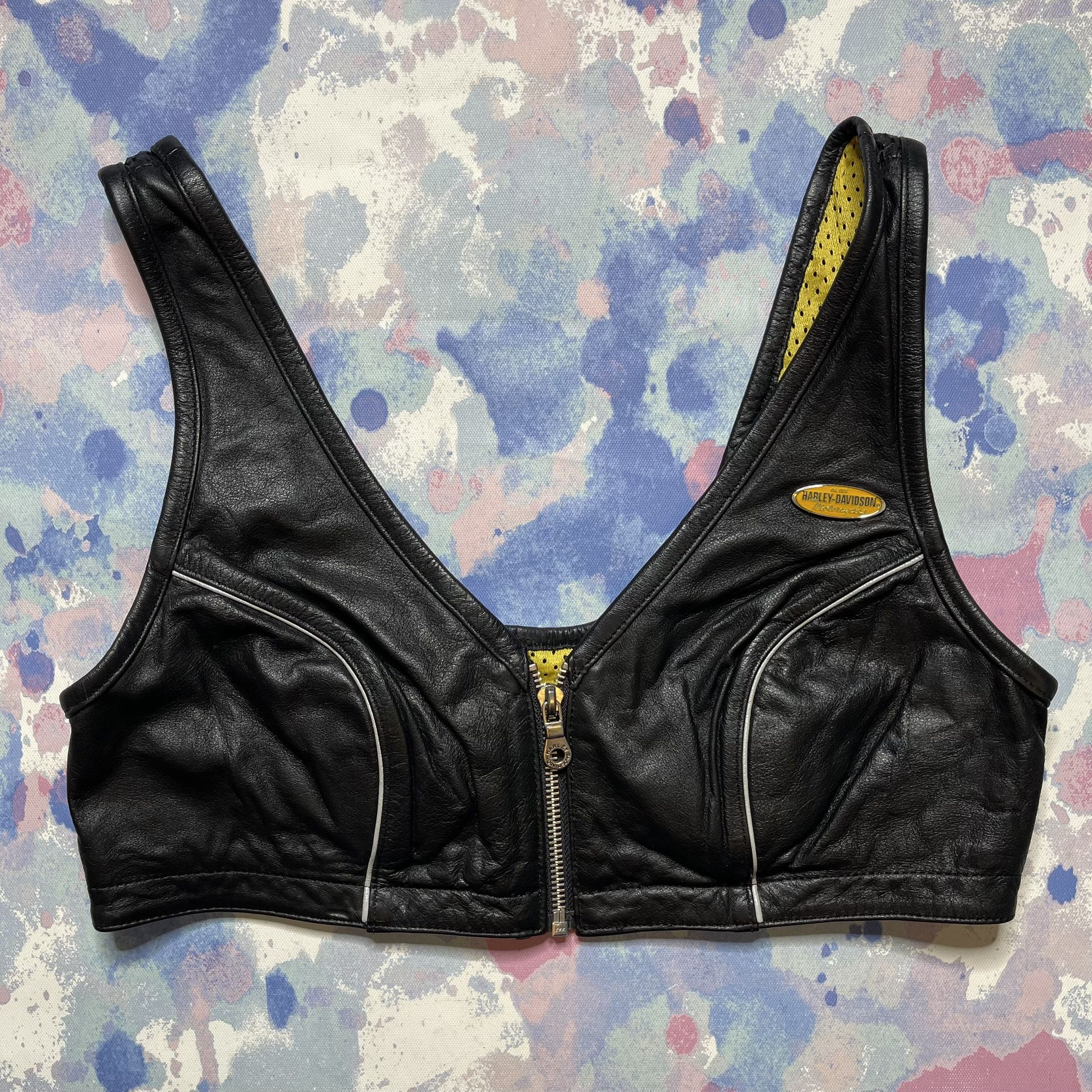 Harley Davidson Black Leather Bra Vintage Women’s Size 36/8