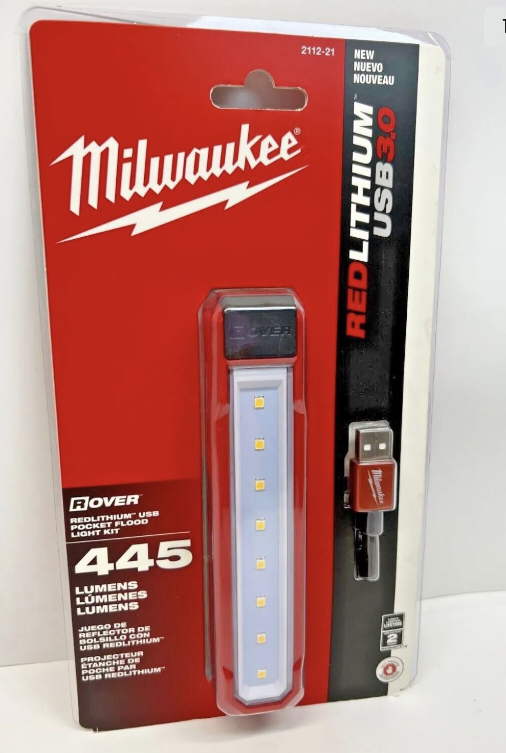 Milwaukee 445-Lumen LED Rover Rechargeable Pocket Flood Light 2112-21 for  Sale in Hamburg, NY OfferUp