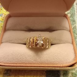 Marquee Diamond Wedding Ring 14  Karat Gold