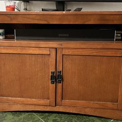 Solid Wood TV Stand With Storage