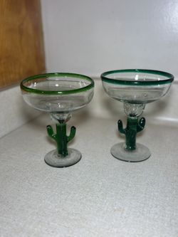 Vintage Cactus Margarita Glasses – Set of 2