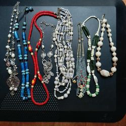 8 Unique Necklaces. Mostly Vintage. 1 Chicos 
