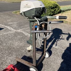 6 Hp Johnson Outboard Motor, Tank And Hose