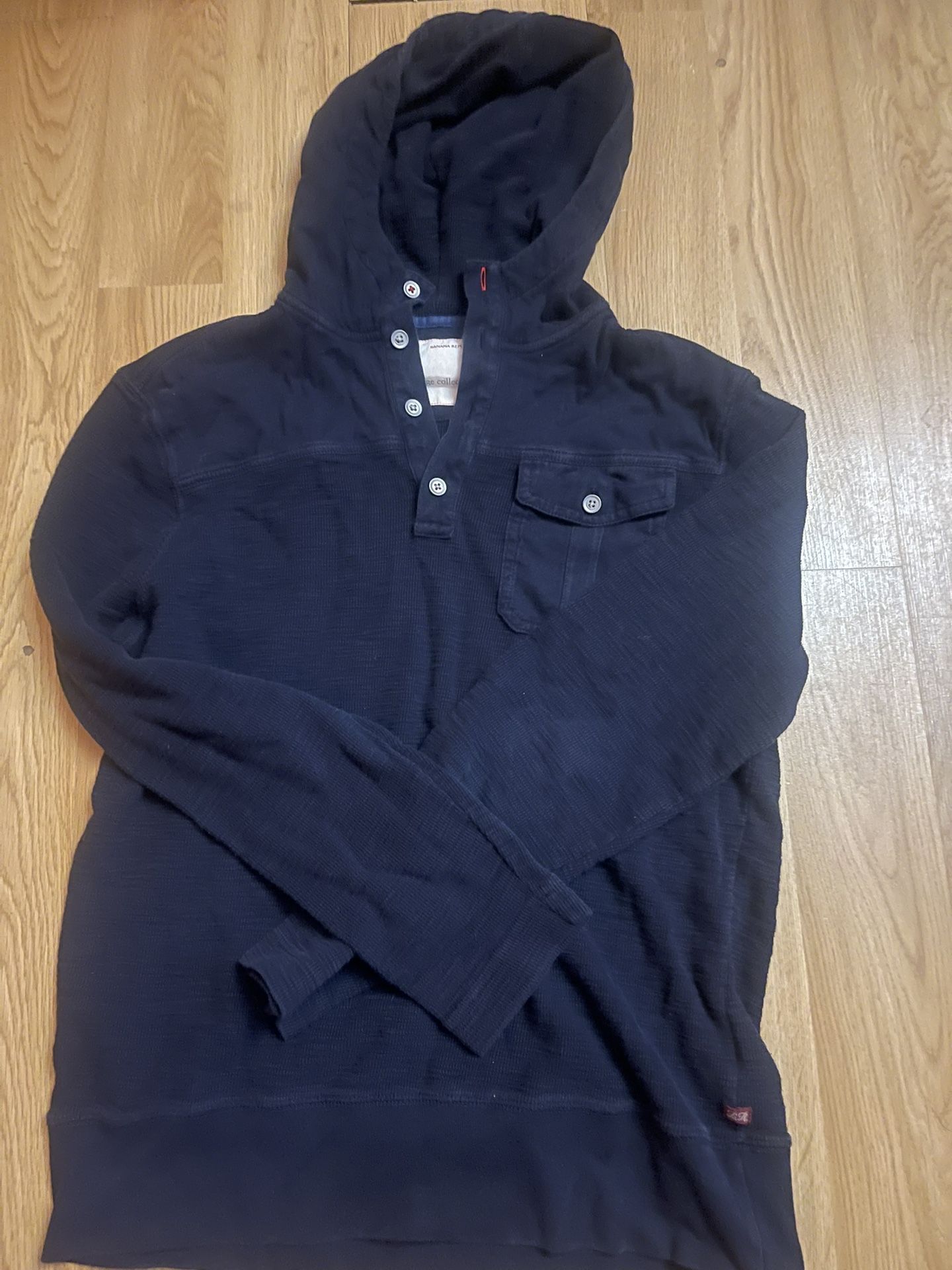Navy Blue Banana Republic Hooded Sweatshirt