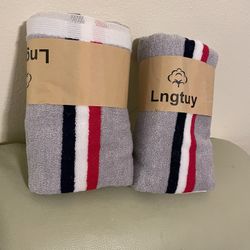 perfect gray striped pool towel,beach towel, bath towel