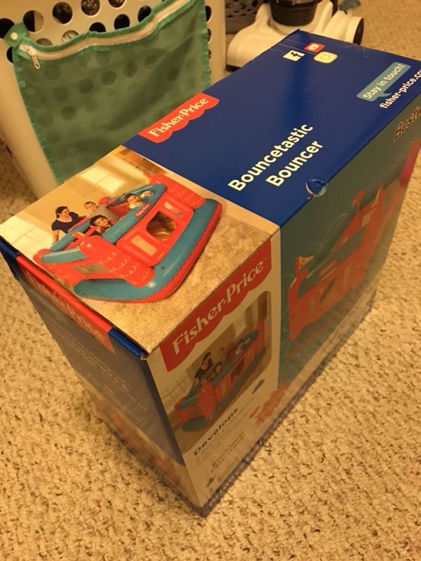 Fisher price bouncetastic inflatable castle bouncer with removable mesh walls sales