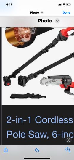 Cordless chainsaw with pole extension