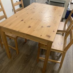 Wooden Kitchen Table and Four Chairs