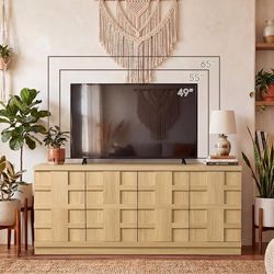 2161b $140 61.93” TV Consoles for Living Room, 4 Doors TV Entertainment Center for 65 70 Inch TV Extra Wide Media Console Table TV Cabinet for Living 