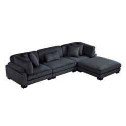 New Sectional Corduroy Black 