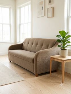 Mid-Century Style 70" Sofa / Loveseat/ Couch - Cozy Taupe/Beige