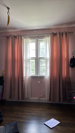 Pink curtains