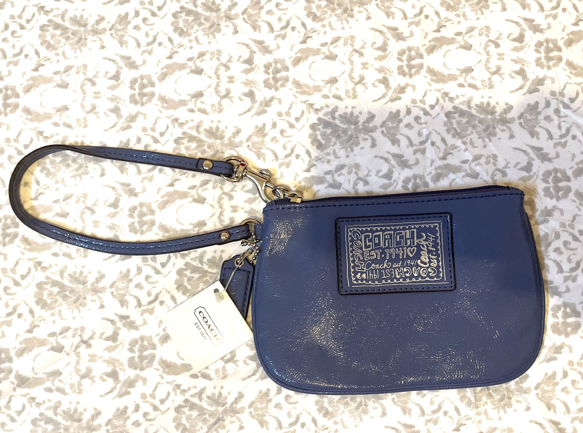 NWT Blue Coach Wristlet