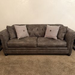 Gray Leather Couch
