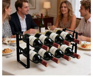 Black Metal Wine Rack 2-Tier-NEW