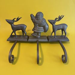 Heavy Brass Vintage Christmas Sticking Holders 