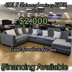 Sectional grey Fabric  Brand New