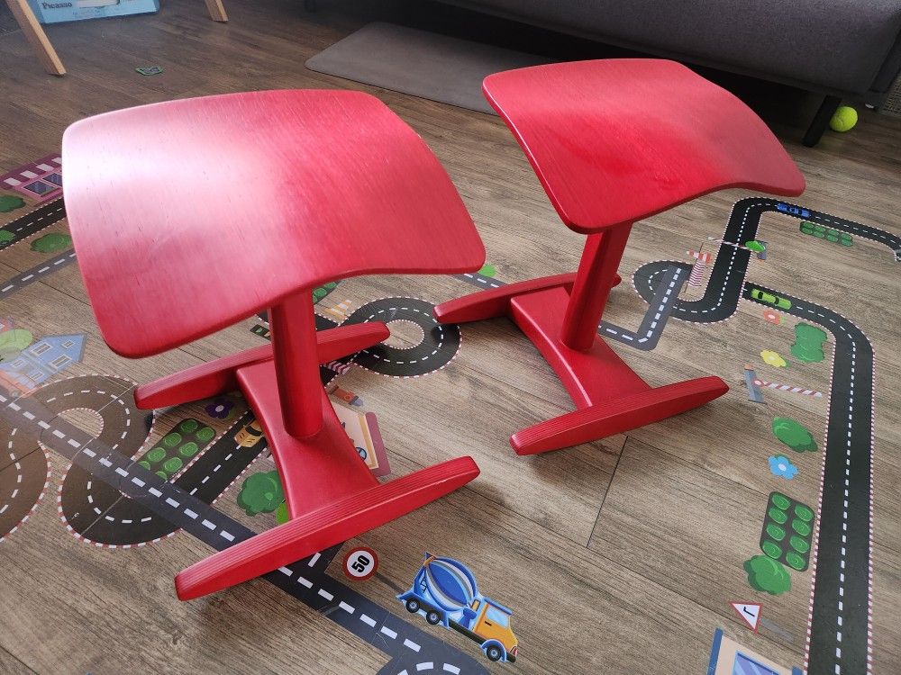 Rare TicToc Kids Tykes Chairs (Pair) - High-End, Red - Excellent Condition!