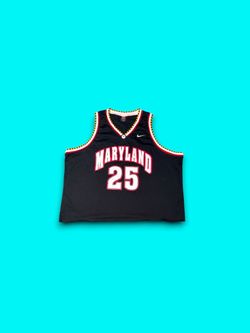 Vintage Maryland Terrapins Nike team NCAA cropped basketball jersey black mens 4XL
