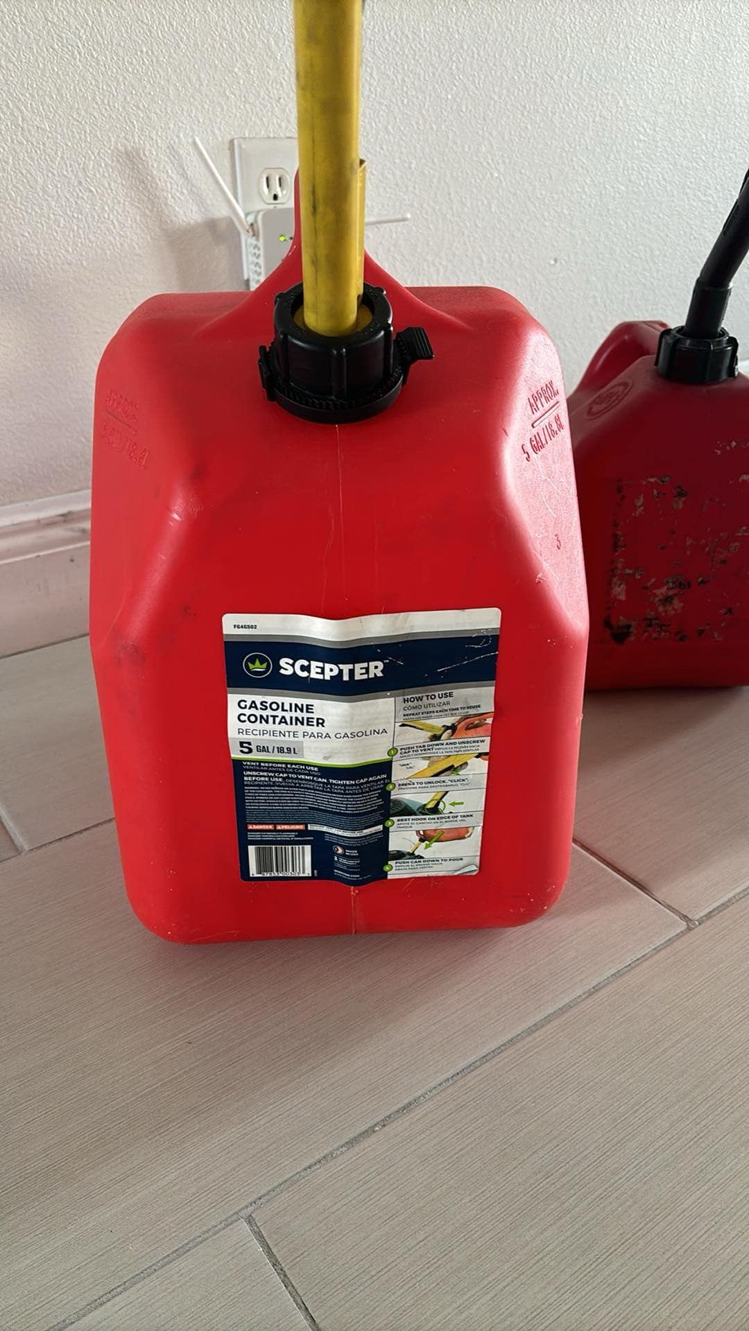 5 Gallons Gasoline Container Plastic Color Red