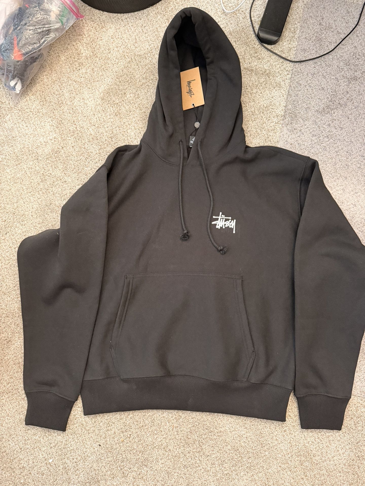NEW Stüssy Basic Hoodie – Iconic Logo – Unisex Pullover Sweatshirt - Medium