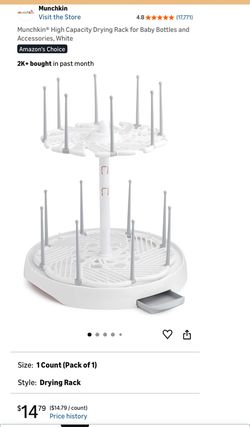 Munchkin® High Capacity Drying Rack for Baby Bottles and Accessories, White