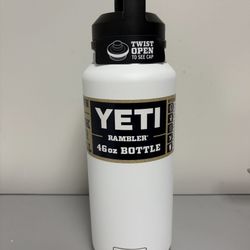 YETI Rambler 46 oz White BPA Free Bottle with Chug Cap 