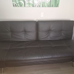 Leather Couch Bed. Almost New 