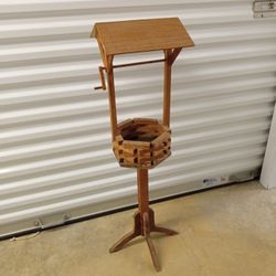 Vintage Handmade Wooden WISHING WELL Flower Pot Plant Holder 38" And 