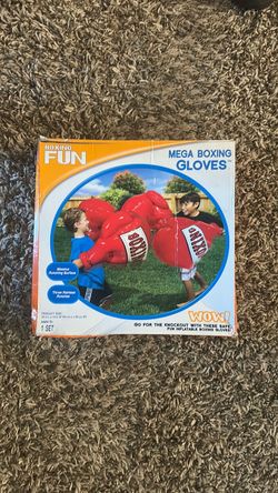 GIANT inflatable boxing gloves.